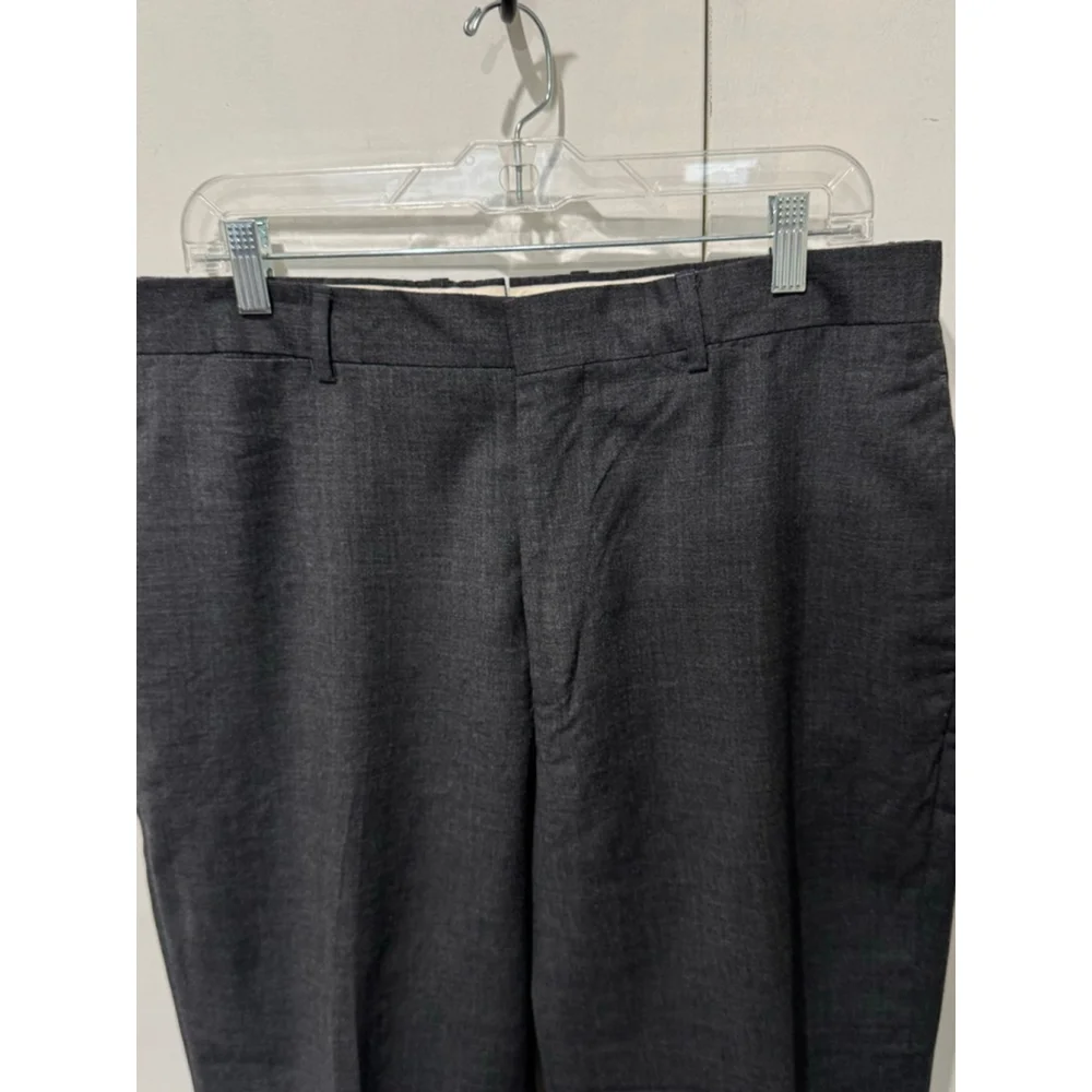 Men's Banana Republic Dress flat front cuffed Pants Waist 36 Inseam 29 Charcoal